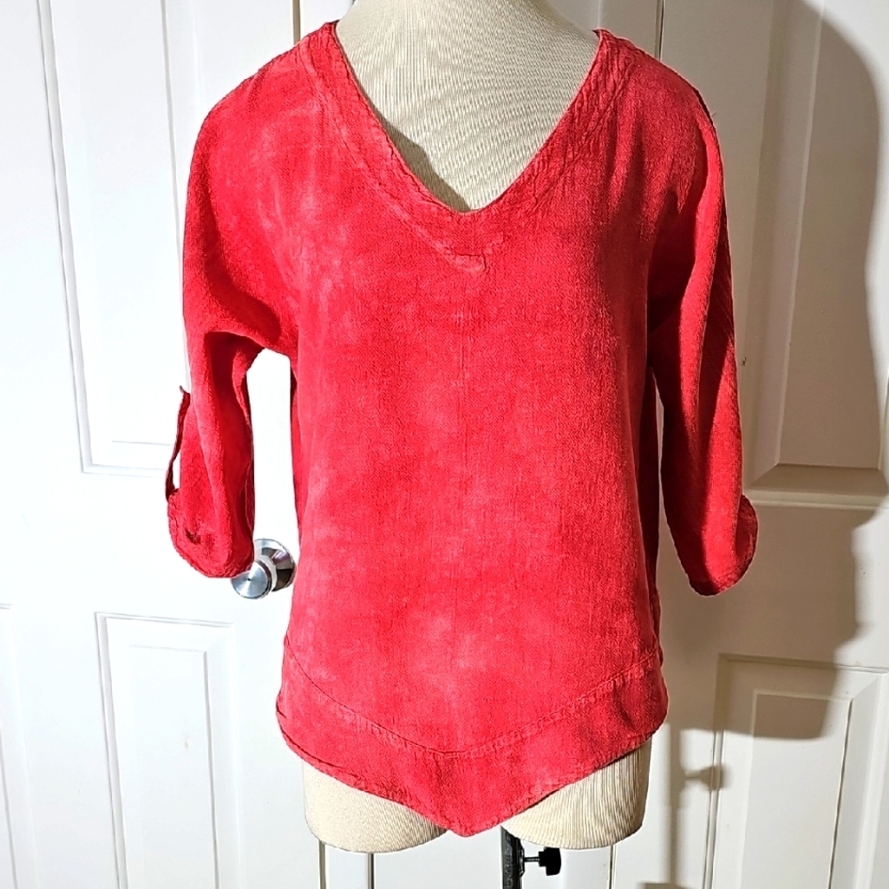 CottonWay Red V-Neck Top. Size 1(8-10) Lagonlook.